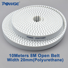 POWGE 10meters PU White HTD 8M Open Timing belt 8M-20mm Width 20mm Polyurethane steel Arc Tooth HTD8M Synchronous Belt pulley 2024 - buy cheap