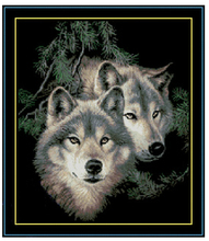 Free delivery Top Quality popular counted cross stitch kit wolf pack two wolves couple lover 2024 - buy cheap