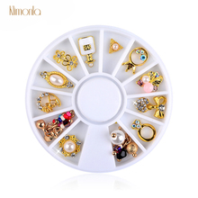 1 Box Alloy Nail Art Wheel Tips Glitter Rhinestone Nail Accessoires 12 Designs Crystal Jewelry Nail Decoration For DIY Manicure 2024 - buy cheap