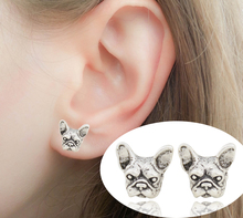 Pendientes de estilo Hippie para mujer, aretes con 3 colores, estilo veraniego, con cierre de tuerca, Bulldog Francés, perro Pug, estilo bohemio 2024 - compra barato