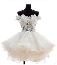 2019 baratos rendas apliques organza curto baile de formatura vestidos plus size frisado cristais vestido de formatura coquetel vestido de festa q 2024 - compre barato