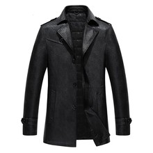 1528 Fashion Spring&Autumn Clothing young men leather Overcoat collar male Leather jacket Coat 2024 - buy cheap