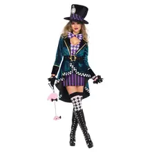 Элиса в стиле Хэллоуина, розыгрыш, косплей, женское волшебное шоу, смокинг, необычное платье 2024 - купить недорого
