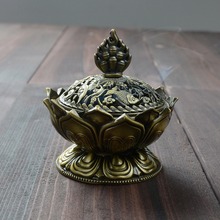 Chinese Buddha Alloy Incense Burner Lotus Flower Incense Holder Handmade Censer For Buddhist Home Office Decoration  Accessories 2024 - buy cheap