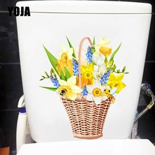 YOJA 19.6X22.7CM Beatiful Flowers And Funny Bee Bedroom Home Decor Toilet Wall Sticker Decal T5-0957 2024 - buy cheap