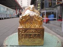7 selo imperial de bronze chinês superb pintado e dourado 2024 - compre barato