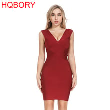 sleeveless V neck knee length wholesale sexy women new fashion 2020 bodycon bandage dress 2024 - buy cheap