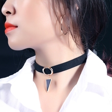 Versão coreana do triângulo simples colar de corrente clavícula feminina colar cervical neckband temperamento Meninas Torques de flanela 2024 - compre barato