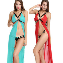 Sexy Lingerie women sex toy Exotic lingerie sexy costumes intimate sleepwear underwear slips gauze transparent chest split skirt 2024 - buy cheap