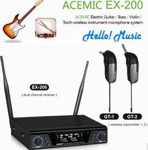 Nuevo ACEMIC EX-200/GT-1/GT-2 true diversity, micrófono inalámbrico de bajo de guitarra profesional de doble canal IR sync anti-interferencia 2024 - compra barato