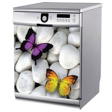 Criativo 3d borboleta em cobble padrão geladeira freeze adesivo geladeira capa da porta papel de parede cozinha adesivos 2024 - compre barato