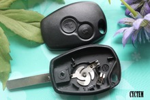 Cyctem 2 botões chave do carro escudo capa keyless entrada fob chave em branco caso apto para renault clio modus twingo kangoo mestre 2024 - compre barato