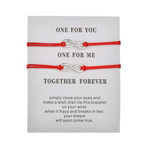 New 2Pcs/Set Together Forever Love Infinity Bracelet for Lovers Red String Couple Bracelets Women Men's Wish Jewelry 2024 - buy cheap