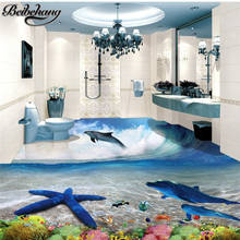 Beibehang пользовательский большой 3D напольный декор живопись подводный мир 3D стерео ванная комната Гостиная Ванная комната напольная живопись 2024 - купить недорого