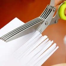 5 layers of stainless steel kitchen Chopped scallions scissors cut office shredding DIY craft scissors 2024 - buy cheap