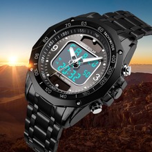 Skmei relógio masculino de quartzo, relógio de pulso masculino impermeável de marca luxuosa com display duplo, relógio de esporte para homens 2024 - compre barato
