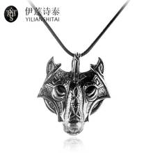 Wholesale Vikings Norse Wolf Head Alloy Pendent Alloy Necklace Gift For Fans Friend Movie Jewelry Charm pendant Necklaces 2024 - buy cheap