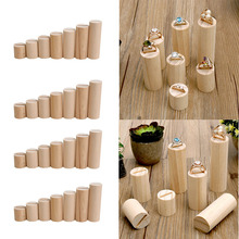 28 pcs Jewelry Display Natural Unpainted Cylinder Wood Ring Stand Rack Mixed Size Organizer 3cm-9cm 2024 - buy cheap