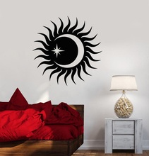 Vinyl wall applique sun and moon star bedroom living room home decor art mural wallpaper 2WS30 2024 - buy cheap