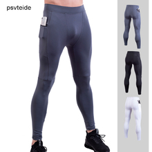 Compression Tights Men Skinny Pants Running Tights Men Compression Pants Men Leggings Fitness Full Length Pants Pocket Zipper 2024 - buy cheap