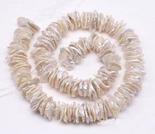 New Arriver Pearl Jewellery,14-16mm Keshi Natural White Center-Drilled Keshi Real Freshwater Cultured Pearl Loose Beads. 2024 - buy cheap