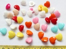 1200 pcs Rainbow Coração de Plástico Shank Botões Cores Misturadas 15mm-LK0046 2024 - compre barato