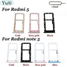 YuXi For Xiaomi Redmi 5 SIM Card Tray SIM Card Holder Adapter for Xiaomi Redmi note 5 note5 SIM Card Slot Miscro SD TF Card Tray 2024 - buy cheap