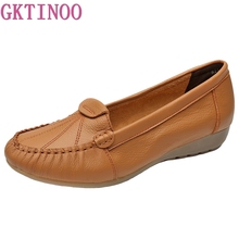Gktinoo sapatos femininos sem salto, tamanhos 35-43, plus size, couro legítimo, calçados baixos, sola macia, feminino 2024 - compre barato
