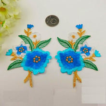 Flower Appliques Iron On Patches 10 Pairs/Lot Mirror Pair  Red floral sewing Trim 10.5*7cm 2024 - buy cheap