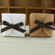 Cajas de Regalo de papel Kraft para decoración de dulces, decoración romántica de mariposas, galletas y dulces, con cinta, 50 unidades 2024 - compra barato