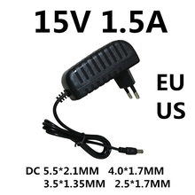 Switching power supply DC 15V 1.5A AC 100-240V Converter Adapter 15V 1500MA Charger Power Supply EU US Plug Black DC 5.5*2.5MM 2024 - buy cheap