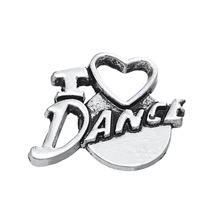my shape 20pcs Word I Love Dance Word Hollow Heart Tibetan Silvery Charm Jewelry 2024 - buy cheap