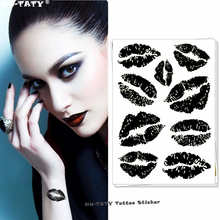 Nu-TATY Cool Black lips Lady, Временные татуировки, боди-арт, флэш-наклейки для тату, s 17*10 см, водонепроницаемые, поддельные тату, наклейки для стайлинга автомобиля 2024 - купить недорого