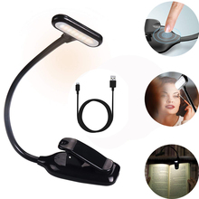 Luminária usb flexível 9 leds recarregável, para leitura, lâmpada reguladora de leitura, mesa, portátil, para notebook, minhoca de livros