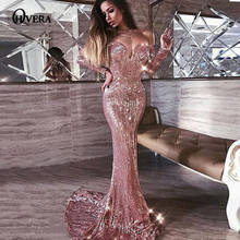 Женское вечернее платье с открытыми плечами Ohvera, элегантное Сетчатое длинное платье макси с открытой спиной и длинным рукавом на осень 2024 - купить недорого
