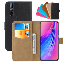 Luxury Wallet Case For Vivo V15 Pro PU Leather Retro Flip Cover Magnetic Fashion Cases Strap 2024 - buy cheap