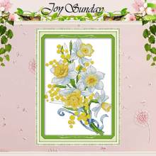 Elegant daffodil counted Cross Stitch 11CT 14CT Cross Stitch Set Wholesale DIY Cross-stitch Kit Embroidery Needlework 2024 - buy cheap