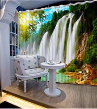 Cortina blecaute 3d de alto brilho, cortina estilo cascata água para sala de estar quarto janela chinesa 2024 - compre barato