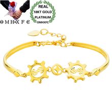 Hxomfc pulseiras femininas para festa, presente de aniversário e casamento, moda europeia, duas rodas, 18k be189 2024 - compre barato