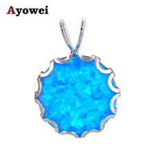 Classic Blue Fire Opal Pendants for women stamp Silver Top quality Pendants Health Nickel & Lead free Fashion jewelry OP491A 2024 - buy cheap