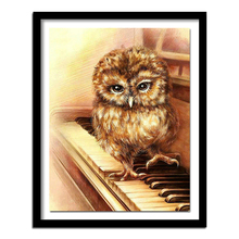 5D DIY diamond embroidery owl on the piano Diamond Painting Cross Stitch Full square / Round Dill Rhinestone  home decoration 2024 - compre barato