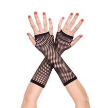 1Pair Punk Goth 80s 70s Disco Dance Costume Party Lace Fingerless Fishnet Gloves 2024 - buy cheap