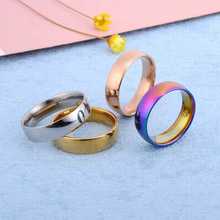 New Cheap Wild Stainless/Titanium Steel Ring Anti-allergy Smooth Simple Wedding Couples Rings Jewelry Accessories Gift Wholesale 2024 - buy cheap