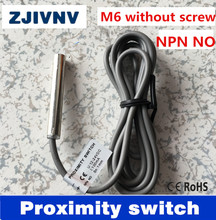 Цилиндрический флеш-тип без винта M6 NPN NO/нормально открывающийся 3 провода постоянного тока, индуктивный сенсор, переключатель 2024 - купить недорого