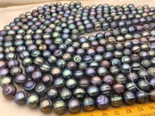 new 9-10mm freshwater pearl black  loose beads 35CM 2024 - купить недорого