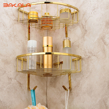 BAKALA Golden finish decoration Home Storage Holder metal accessories  Brass Double Layer Bathroom Accessories Rack  BR-6705 2024 - buy cheap