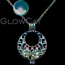 C724 Rainbow Color Round Design Moon Beads Cage Essential Oil Diffuser Aroma Pearl Cage Locket Necklace Kids Unisex Funny Gift 2024 - buy cheap