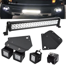 Barra de luz LED de 20 pulgadas y 120W, focos Led de 18W + soportes de montaje de parachoques ocultos para Ford F150 SVT Raptor 2010-2014, 4 Uds. 2024 - compra barato