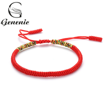 Hot Sale Adjustable hand-knitted Silk Woven Handmade Tibetan Buddhist Knots Lucky Rope Bracelet Buddhism friendship Gift 2024 - buy cheap