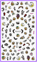 1X   Water Transfers Stickers Nail Decals Bat Pumpkin Halloween Water Decal  YU023 2024 - buy cheap